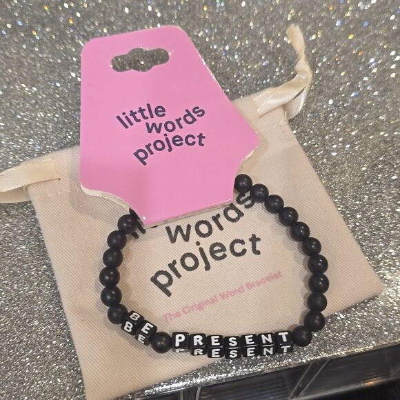 Little Words Project "Be Present" Beaded Bracelet- Black - Picture 8 of 8